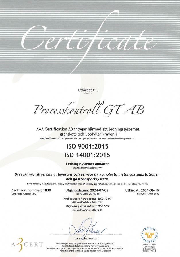 Thumbnail av ISO certifikat